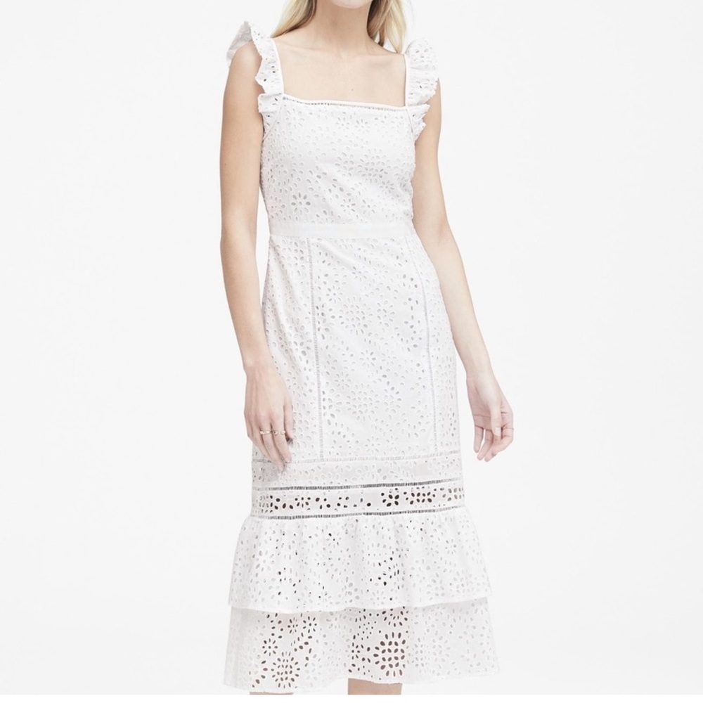 Banana Republic white eyelet dress